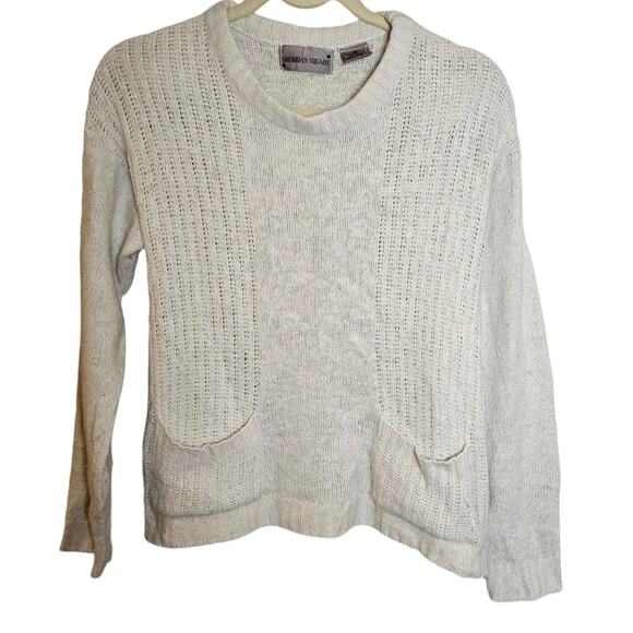 Sheridan Square Sweater Women Size Medium Silk Angora Vintage Cozy Pockets - Picture 5 of 13